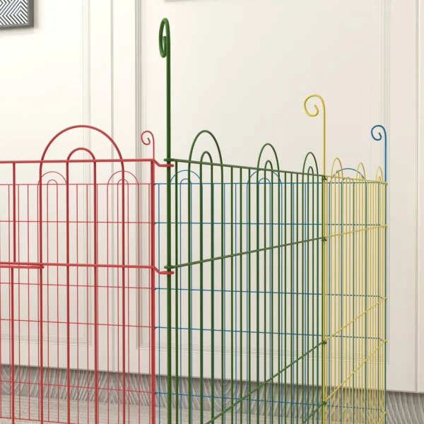 Vrijloopren, Puppyren, Modulair Ontwerp, Vergrendelbaar, Staal, Ø156x60H Cm, Kleurrijk