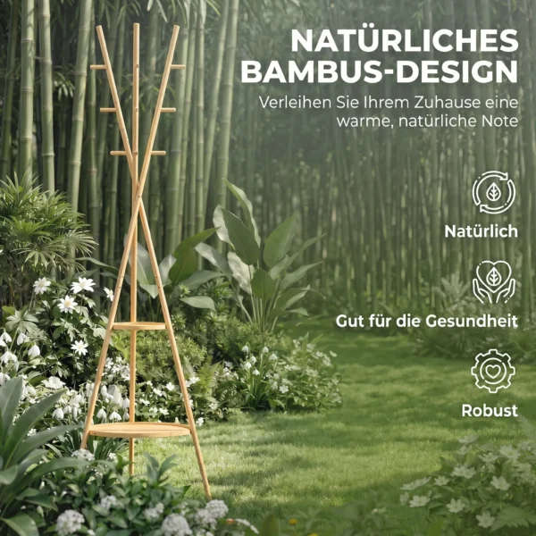 Vrijstaande Kapstok Met 9 Haken En 2 Planken Voor De Entree, Natuur