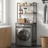 Wasmachinerek Badkamerrek Met Droogstang, 3 Niveaus Voor Badkamer, Wasruimte, 67 X 40 X 161,8 Cm, Bruin