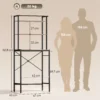 Wasmachinerek Badkamerrek Met Droogstang, 3 Niveaus Voor Badkamer, Wasruimte, 67 X 40 X 161,8 Cm, Bruin