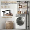 Wasmachinerek Badkamerrek Met Droogstang, 3 Niveaus Voor Badkamer, Wasruimte, 67 X 40 X 161,8 Cm, Bruin