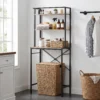 Wasmachinerek Badkamerrek Met Droogstang, 3 Niveaus Voor Badkamer, Wasruimte, 67 X 40 X 161,8 Cm, Bruin