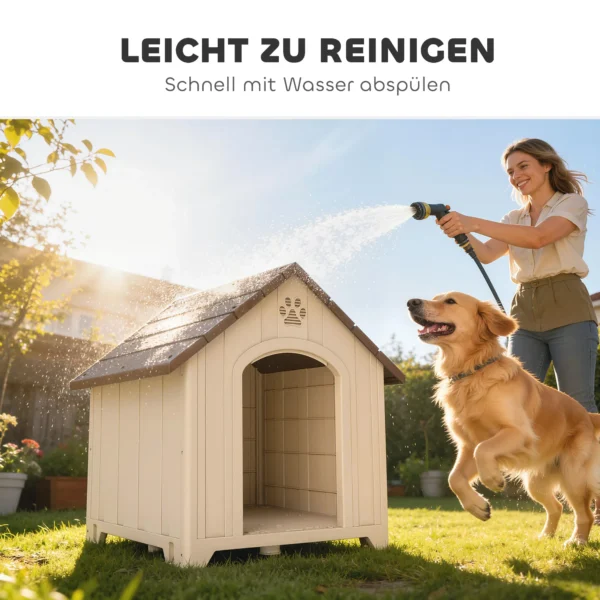Weerbestendig Hondenhok 88 X 79 X 89 Cm Verhoogde Hondengrot Met Opklapbaar Asfaltdak, Grondankers