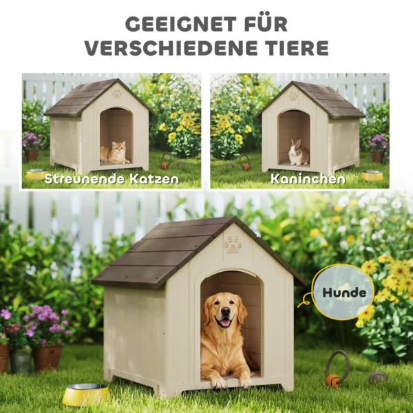 Weerbestendig Hondenhok 88 X 79 X 89 Cm Verhoogde Hondengrot Met Opklapbaar Asfaltdak, Grondankers