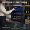Wijnkoeler Voor 16 Flessen, 48 L Capaciteit, 4 16°C, Inbouw Koelkast Voor Dranken En Bier, Met Glazen Deur, LED licht