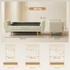 Zitbank Met Opbergruimte, Gestoffeerde Bank Met Corduroy look, Houten Poten En Gerolde Armleuningen, Beige