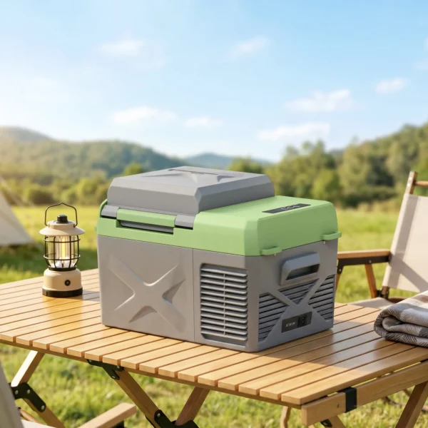 12 Liter Kompressor Kühlbox Elektrische Kühlbox Mit Anschluss Kühlhaltefunktion Grau+Grün