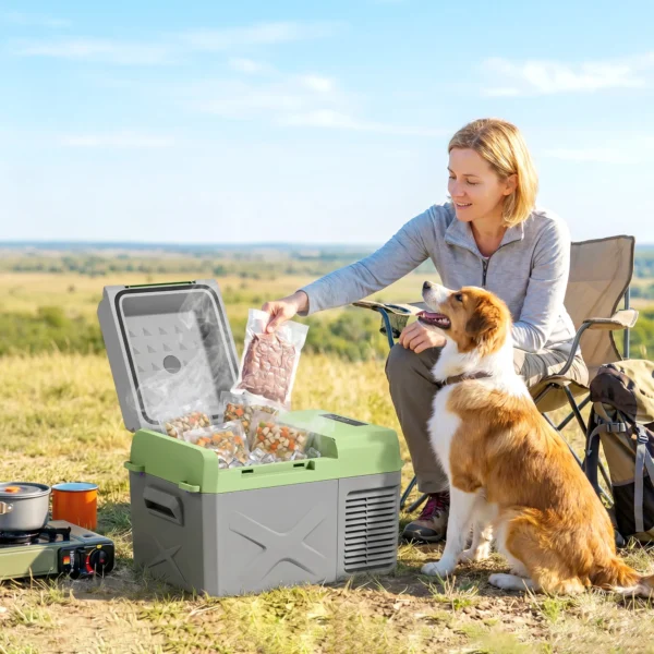 12 Liter Kompressor Kühlbox Elektrische Kühlbox Mit Anschluss Kühlhaltefunktion Grau+Grün