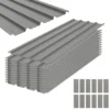 12 Stück Trapezblech 129x45cm 7m² Verzinkt Dachblech 0,25 Mm Wetterfest Profilblech Hellgrau