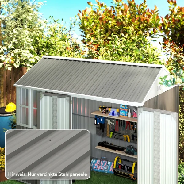 12 Stück Trapezblech 129x45cm 7m² Verzinkt Dachblech 0,25 Mm Wetterfest Profilblech Hellgrau