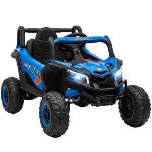 12V Elektroauto Für Kinder, Fernbedienungsfunktion, Gurt, Hupe, LED Lichter, USB Port, Für 3 5 Jahre, Blau