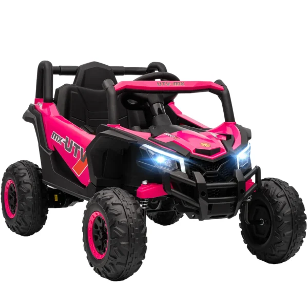 12V Elektroauto Für Kinder, Fernbedienungsfunktion, Gurt, Hupe, LED Lichter, USB Port, Für 3 5 Jahre, Rosa