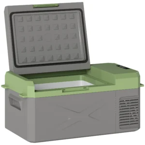 16,3 Liter Kompressor Kühlbox Elektrische Kühlbox Mit Anschluss ECO Modus Kühlhaltefunktion Grau+Grün