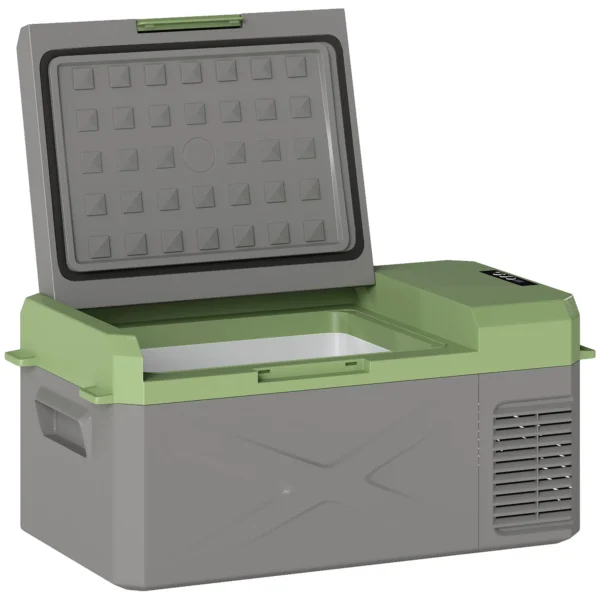 16,3 Liter Kompressor Kühlbox Elektrische Kühlbox Mit Anschluss ECO Modus Kühlhaltefunktion Grau+Grün