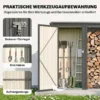 2 in 1 Kaminholzregal Außen Verzinkter Stahl 235 X 67 X 149 Cm Brennholzregal Mit Geräteschrank Schrägdach Dunkelgrau