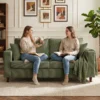 2 Sitzer Cordsofa Mit Breiter Tiefer Sitzfläche Und Federkernpolster, Grün