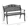 2 Sitzer Sitzbank Alu Gartenbank Metallbank Bank Mit Armlehnen Landhausstil Schwarz 102,5 X 61 X 84 Cm