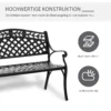 2 Sitzer Sitzbank Alu Gartenbank Metallbank Bank Mit Armlehnen Landhausstil Schwarz 102,5 X 61 X 84 Cm