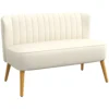 2 Sitzer Sofa, Weiche Polsterung, Pflegeleichter Bezug, Bis 220 Kg, 117 X 56,5 X 77 Cm, Cremeweiß