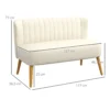 2 Sitzer Sofa, Weiche Polsterung, Pflegeleichter Bezug, Bis 220 Kg, 117 X 56,5 X 77 Cm, Cremeweiß