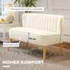 2 Sitzer Sofa, Weiche Polsterung, Pflegeleichter Bezug, Bis 220 Kg, 117 X 56,5 X 77 Cm, Cremeweiß
