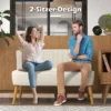 2 Sitzer Sofa, Weiche Polsterung, Pflegeleichter Bezug, Bis 220 Kg, 117 X 56,5 X 77 Cm, Cremeweiß