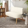 2 Sitzer Sofa, Weiche Polsterung, Pflegeleichter Bezug, Bis 220 Kg, 117 X 56,5 X 77 Cm, Cremeweiß