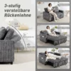 2 Sitzer Sofabett, Cordbezug, Zum Schlafsofa Umwandelbar, 2 Kissen, Seitentaschen, 157 X 190 Cm, Dunkelgrau
