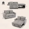 2 Sitzer Sofabett, Cordbezug, Zum Schlafsofa Umwandelbar, 2 Kissen, Seitentaschen, 157 X 190 Cm, Hellgrau