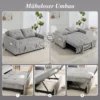2 Sitzer Sofabett, Cordbezug, Zum Schlafsofa Umwandelbar, 2 Kissen, Seitentaschen, 157 X 190 Cm, Hellgrau