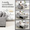 2 Sitzer Sofabett, Cordbezug, Zum Schlafsofa Umwandelbar, 2 Kissen, Seitentaschen, 157 X 190 Cm, Hellgrau