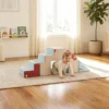 2 teiliges Schaumstoff Bausteine Für Kleinkinder Mit Abnehmbaren Bezügen, Indoor Kletter Und Krabbelspielset, Blau
