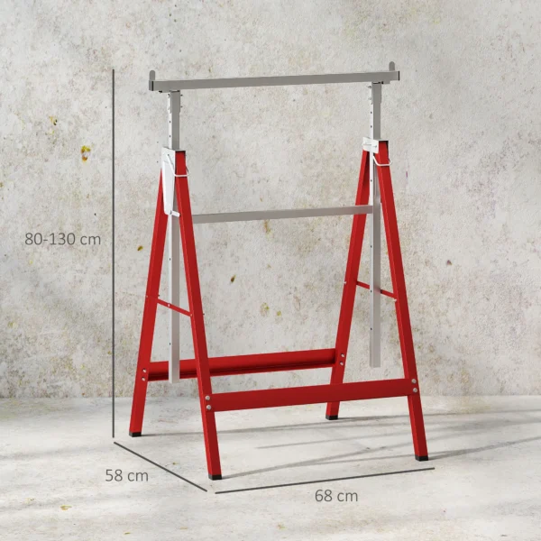 2 X Gerüstbock, Unterstellbock, Stahl, Rot