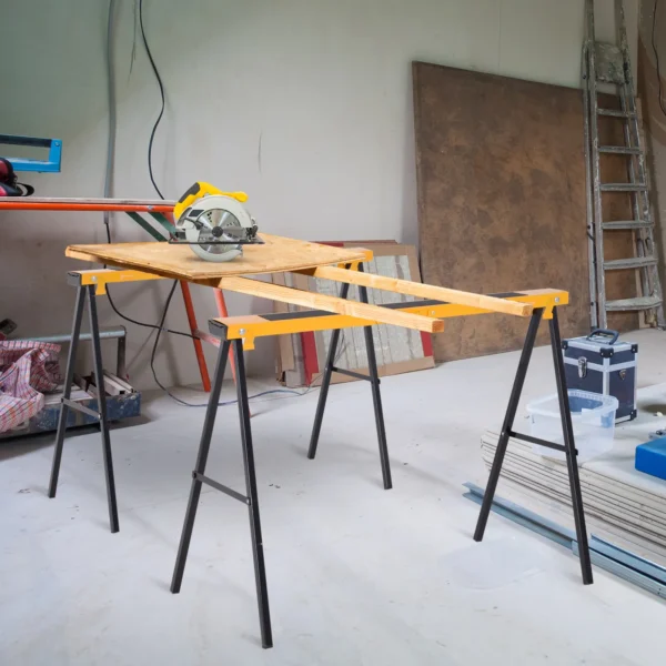 2er Set Arbeitsbock, Handwerks Ständer, Bis Zu 250 Kg Belastbar, Metall, Gelb