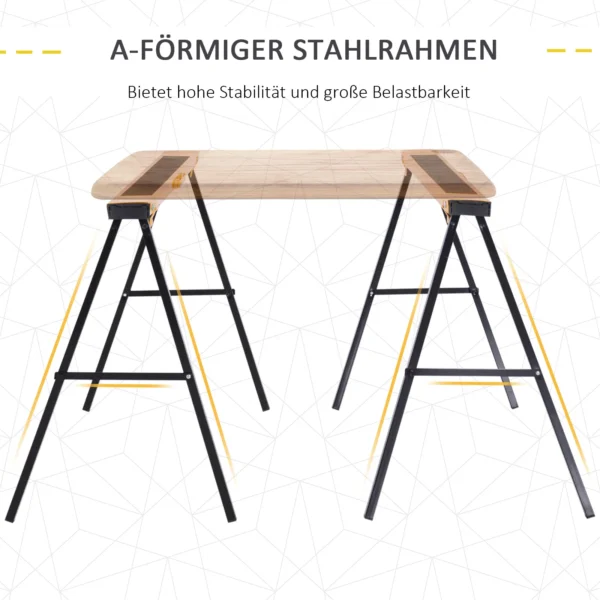 2er Set Arbeitsbock, Handwerks Ständer, Bis Zu 250 Kg Belastbar, Metall, Gelb