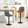 2er Set Barhocker Im Retrodesign, Inkl. Fußstütze, Höhenverstellbar, Gaslift, Dunkelgrau