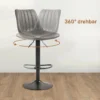 2er Set Barhocker Im Retrodesign, Inkl. Fußstütze, Höhenverstellbar, Gaslift, Dunkelgrau