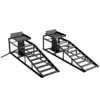 2er Set Hydraulische Auffahrrampe Höhenverstellbar Schwellenrampe 3 T Tragkraft, Bordsteinrampe Für Reifen Bis 23 Cm
