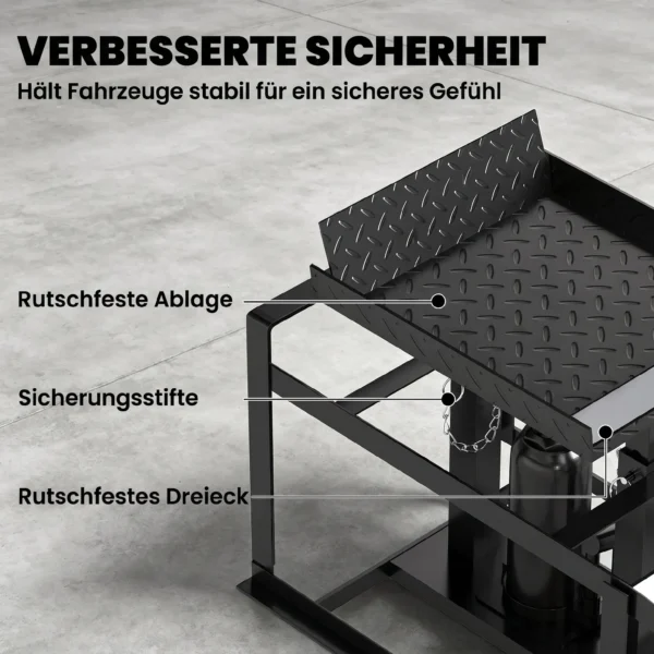 2er Set Hydraulische Auffahrrampe Höhenverstellbar Schwellenrampe 3 T Tragkraft, Bordsteinrampe Für Reifen Bis 23 Cm
