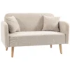 2er Sofa Sofa Couch, Modern Design, Inkl. 2 Kissen, Holzbeine, 130 X 70 X 80 Cm, Creme