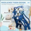 3 In 1 Kinderrutsche Mit Klettergerüst Basketballkorb Kleinkindrutsche, Cartoon Design ür Kleinkinder 18 36 Monaten Blau