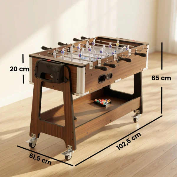 3 in 1 Multi Spieltisch Drehbar Multifunktionstisch Mit Billardtisch Tischfußball Airhockey Ablagefach