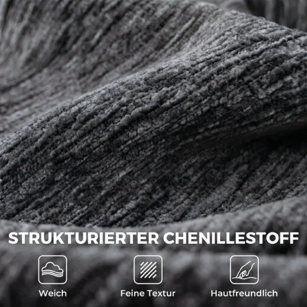 3 Sitzer Ecksofa In L Form Mit Ottomane, Wandelbares Chenille Cloud Schlafsofa Mit Federkernpolsterung, Grau