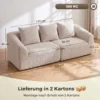 3 Sitzer Sofa, Chenille Cloud Couch Ohne Rahmen, Dicke Federkernpolsterung, Extra Breite Sitzfläche, 3 Kissen, Beige