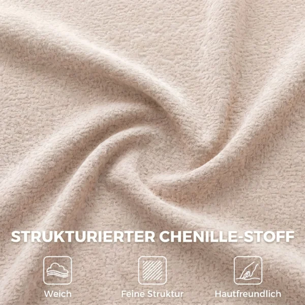 3 Sitzer Sofa, Chenille Cloud Couch Ohne Rahmen, Dicke Federkernpolsterung, Extra Breite Sitzfläche, 3 Kissen, Beige