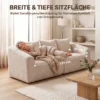 3 Sitzer Sofa, Chenille Cloud Couch Ohne Rahmen, Dicke Federkernpolsterung, Extra Breite Sitzfläche, 3 Kissen, Beige
