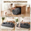 3 Sitzer Sofa, Cloud Sofa Aus Chenille Mit Dicker Federkernpolsterung, Breiter Und Tiefer Sitzfläche, Breiten Armlehnen, Kissen, Grau