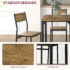 3 teilige Essgruppe, Esstisch Set, 1 Tisch, 2 Stühle, MDF+Metall, Braun