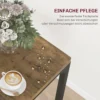 3 teilige Essgruppe, Esstisch Set, 1 Tisch, 2 Stühle, MDF+Metall, Braun