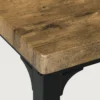 3 teilige Essgruppe, Esstisch Set, 1 Tisch, 2 Stühle, MDF+Metall, Braun